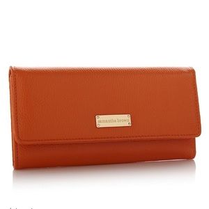 Samantha Brown brand, orange leather wallet